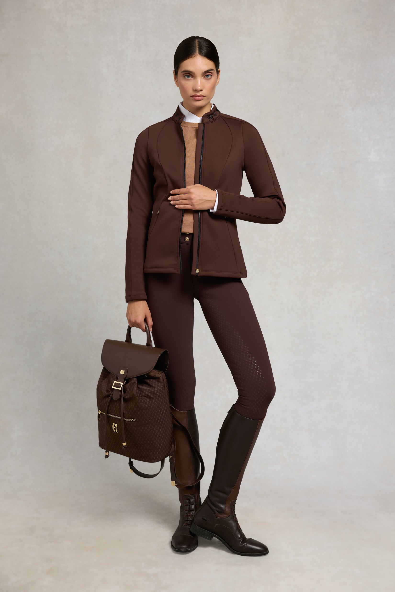 Crystal Zip Jacket Walnut