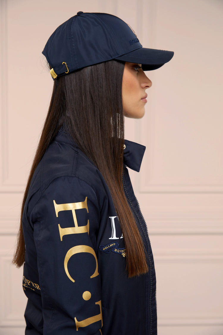 Burghley Equestrian Cap Ink Navy Monogram